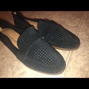 Lucky Brand Black Suede Slip Ons